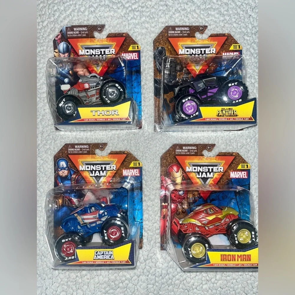 Marvel Monster Jam complete 4pack set